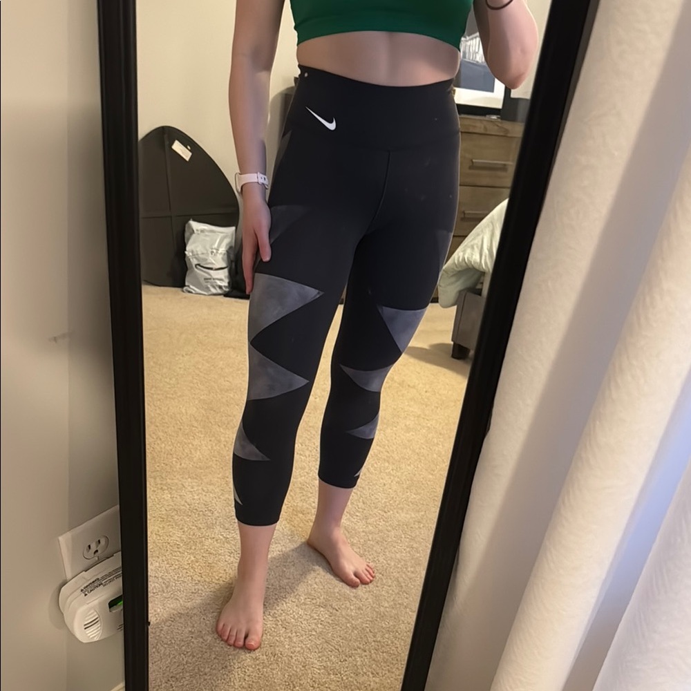 Nike Black and Gray Dri Fit Leggings